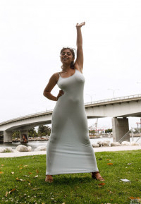 Busty Pornstar Ella Knox In Tight White Dress