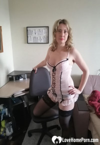 Beauty at the office has a naughty surprise