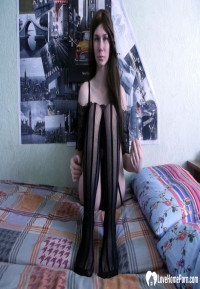 She put on some sexy lingerie before slamming