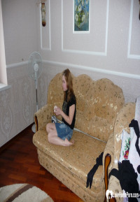 Hot wife in stockings shows off her tits