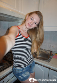 Lovely small-breasted beauty taking some naughty selfies