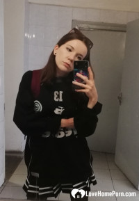 Checking out my new tattoo while naked