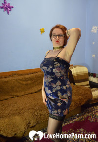 My wife looks sexy in black stockings