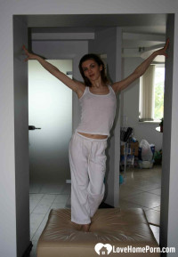 Perfect redhead strips and pleasures herself for you