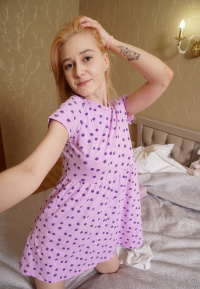 Natural blonde with great tits gets nude